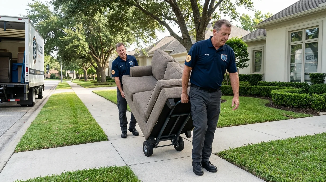 Local residential moving crew loading furniture in Batesville, IN